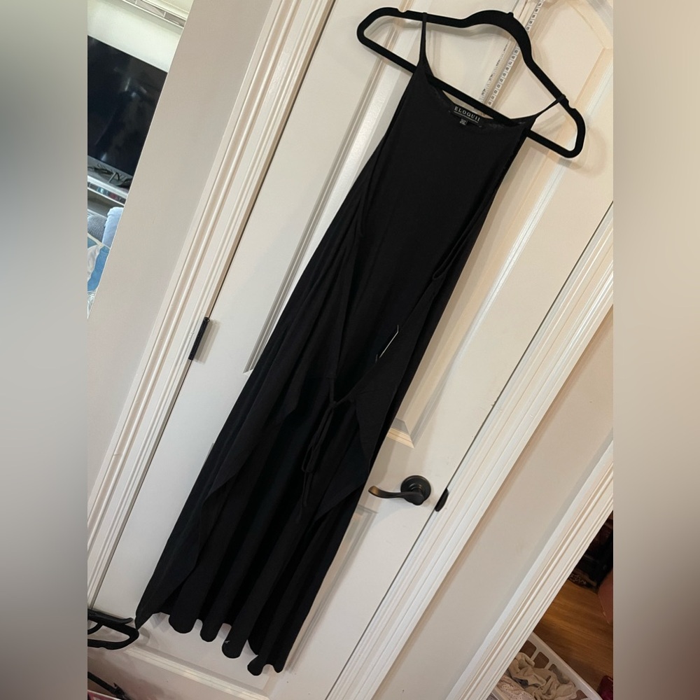 eloquii black maxi tie front dress - NWT 22/24 - Picture 3 of 8